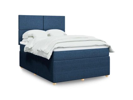 Multidom Posteľný rám boxspring s matracom modrý 160x200 cm látka