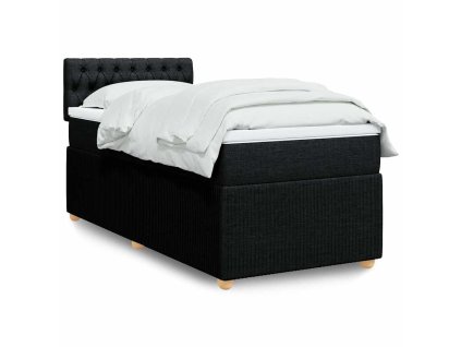 Multidom Posteľný rám boxspring s matracom čierny 90x190 cm látka