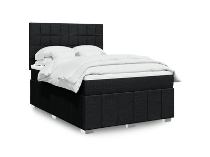 Multidom Posteľný rám boxspring s matracom čierny 140x200 cm látka