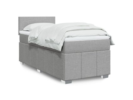 Multidom Posteľný rám boxsping s matracom bledosivý 90x190 cm látka
