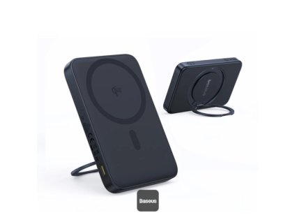 Baseus Powerbanka PicoGo Qi2 s otočným stojanom a bezdrôtovým nabíjaním 5000mAh 20W USB-C čierna