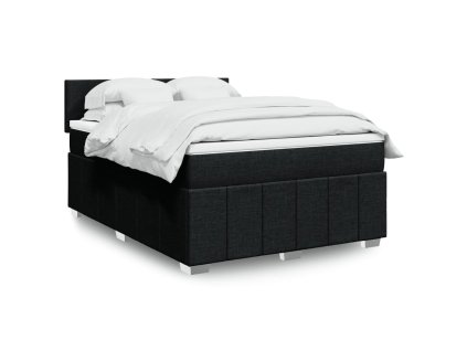 Multidom Posteľný rám boxspring s matracom čierny 160x200 cm látka