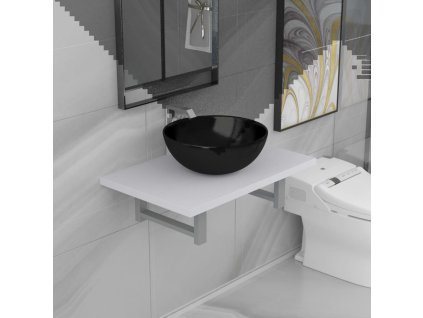 Multidom Dvojdielna sada kúpeľňového nábytku biela keramická