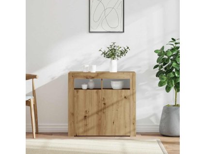 Multidom TV skrinka s LED dub artisan 80x35x75 cm kompozitné drevo