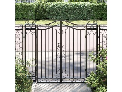Multidom Záhradná brána čierna 121x8x120 cm kované železo
