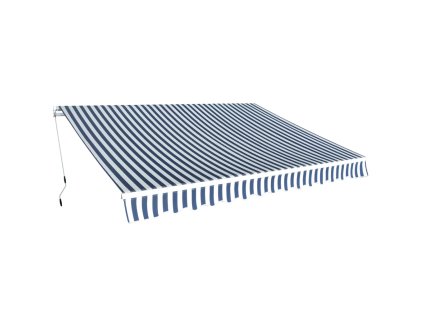 Multidom Skladacia markíza, manuálna 350 cm, modrá/biela