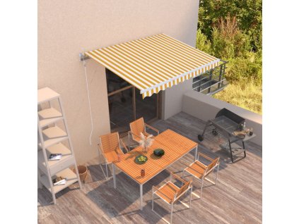 Multidom Ručná zaťahovacia markíza 350x250 cm žltá a biela