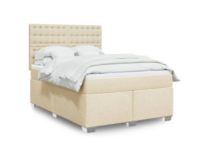Multidom Posteľný rám boxspring s matracom krémový 160x200 cm látka