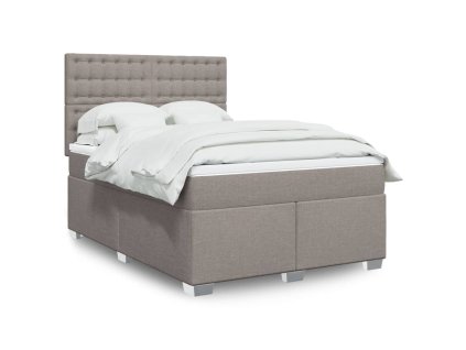 Multidom Posteľný rám boxspring s matracom sivohned 160x200 cm látka