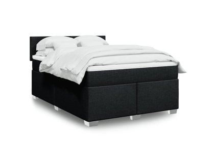 Multidom Posteľný rám boxspring s matracom čierny 160x200 cm látka