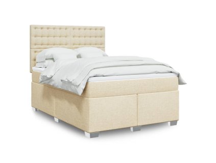 Multidom Posteľný rám boxspring s matracom krémový 160x200 cm látka