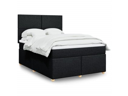 Multidom Posteľný rám boxspring s matracom čierny 160x200 cm látka