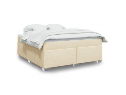 Multidom Posteľný rám boxspring s matracom krémový 180x200 cm látka