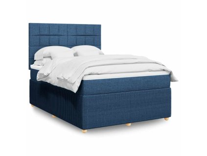Multidom Posteľný rám boxspring s matracom modrý 160x200 cm látka