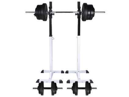 Multidom Stojan na drepy so sadou činiek barbell a dumbbell 60,5 kg