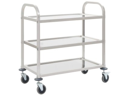 Multidom Servírovací vozík, 3 police 95x45x83,5 cm, nehrdzavejúca oceľ