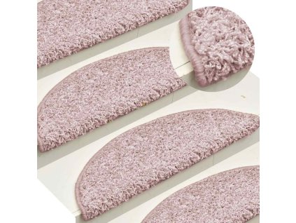 Multidom Schodové rohože 15 ks 65x21x4 cm svetloružové, polkruhové, veľké