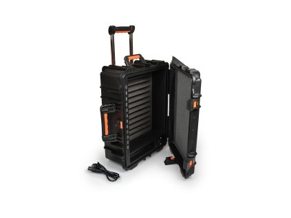 PORT CONNECT Rolling charging cabinet, nabíjací prepravný kufor na kolieskach pre 12 zariadení, čierny