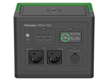 Schneider OffGrid Portable Power Station 500, 517Wh Lithium-ion, 2 Schuko, Sinewave