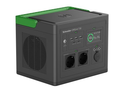 Schneider OffGrid Portable Power Station 730, 738Wh Lithium-ion, 2 Schuko, Sinewave