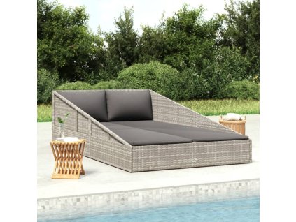 Multidom Záhradná posteľ sivá 110x200 cm polyratan