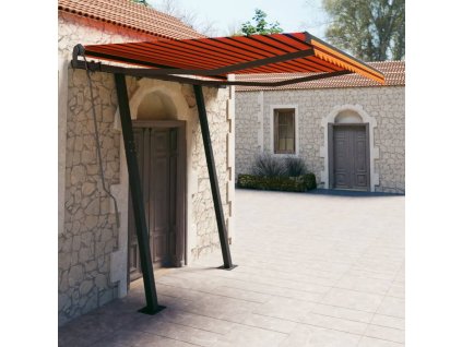 Multidom Zaťahovacia markíza so stĺpikmi 3,5x2,5 m oranžovo-hnedá