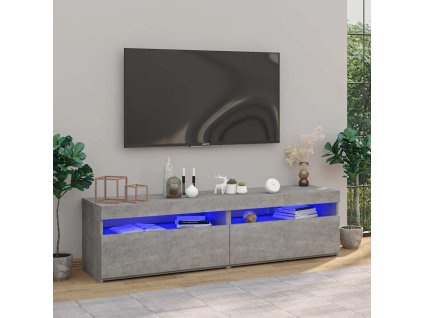 Multidom TV skrinky 2 ks s LED svetlami betónové sivé 75x35x40 cm