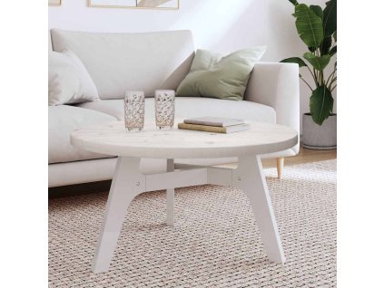 Multidom Stolová doska okrúhla biela Ø80x3 cm masívna borovica