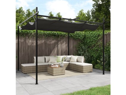 Multidom Pergola so zaťahovacou strechou antracitová 295x292x230 cm