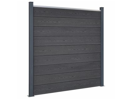 Multidom Sada plotových panelov sivá 180x186 cm WPC