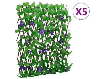 Multidom Rozťahovacia mriežka s umelým brečtanom 5 ks zelená 180x70 cm