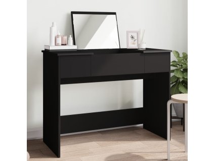 Multidom Toaletný stolík so zrkadlom čierny 100x45x76 cm