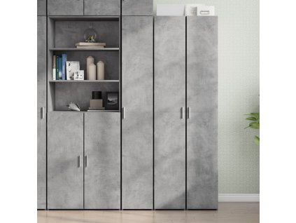 Multidom Vysoká skrinka, betónovo sivá 30x42,5x185 cm, kompozitné drevo