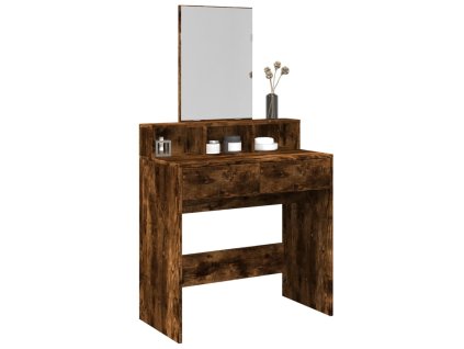Multidom Toaletný stolík so zrkadlom dymový dub 80x41x144,5 cm