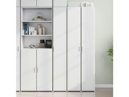 Multidom Vysoká skrinka, biela 30x42,5x185 cm, kompozitné drevo