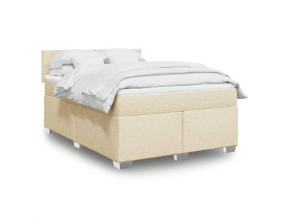 Multidom Posteľný rám boxspring s matracom krémový 140x200 cm látka