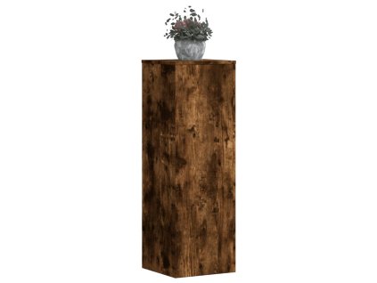 Multidom Stojany na kvety 2 ks, tmavý dub 33x33x100 cm, kompozitné drevo