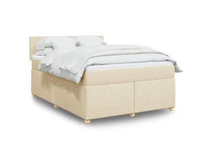 Multidom Posteľný rám boxspring s matracom krémový 140x200 cm látka