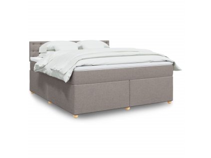 Multidom Posteľný rám boxspring s matracom sivohned 180x200 cm látka