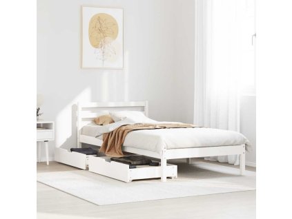 Multidom Posteľ bez matraca biela 90x190 cm masívna borovica