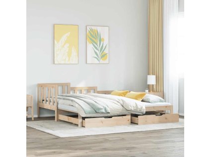 Multidom Rozkladacia denná posteľ s matracmi bez matraca 90x200 cm