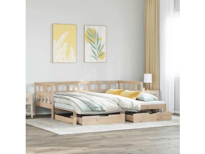 Multidom Rozkladacia denná posteľ s matracmi bez matraca 90x200 cm