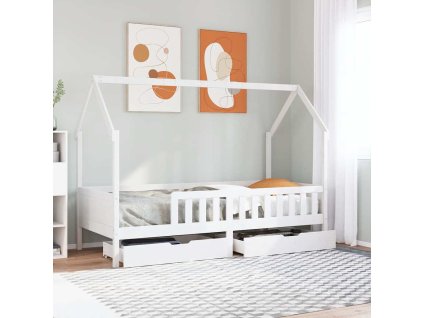 Multidom Rám detskej postele so zásuvkami 90x200 cm masívna borovica