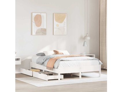 Multidom Posteľ s matracom biela 120x200 cm borovicový masív