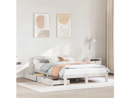 Multidom Posteľ bez matraca biela 160x200 cm masívna borovica