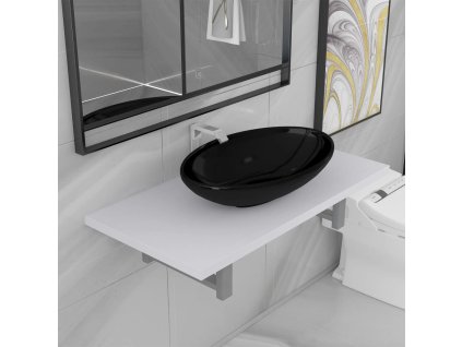 Multidom Dvojdielna sada kúpeľňového nábytku biela keramická