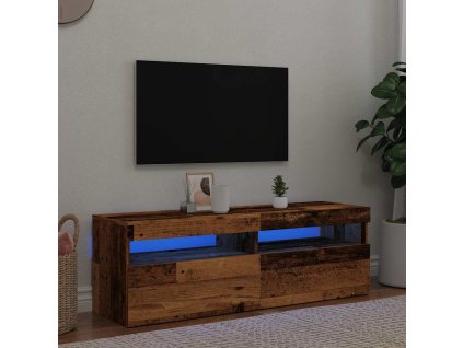 Multidom TV skrinka s LED staré drevo 120x35x40 cm kompozitné drevo