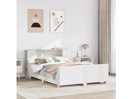Multidom Posteľ s matracom biela 120x200 cm borovicový masív