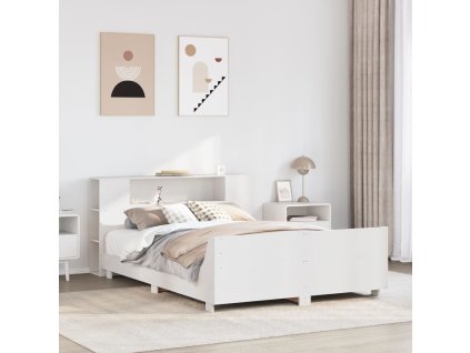 Multidom Posteľ bez matraca biela 140x190 cm masívna borovica