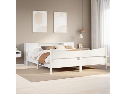 Multidom Posteľ bez matraca biela 180x200 cm masívna borovica